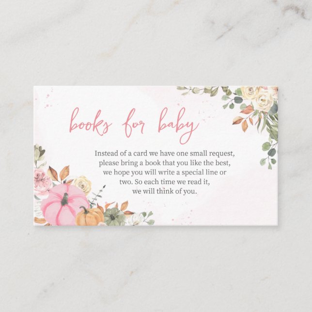 Tarjeta De Recepción Llenos de Baby Shower de calabaza rosa para bebé (Anverso)