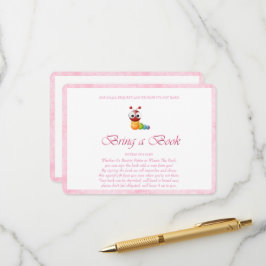 Tarjeta De Recepción Lleva un libro gusano de libro rosa