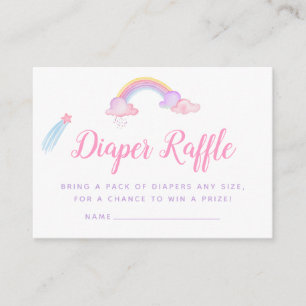 Tarjeta De Recepción Lluvia de Diapers para la Ducha de la Bebé Unicorn