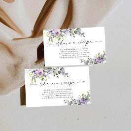 Tarjeta De Recepción Lluvia de Flores Moradas Compartir una Receta para