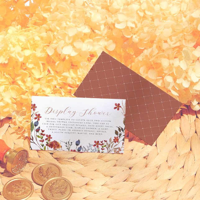 Tarjeta De Recepción Lluvia de Flores Silvestres Florales Elegantes y E (Subido por el creador)