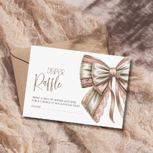 Tarjeta De Recepción Lluvia de pañales para baby shower con lazo de enc