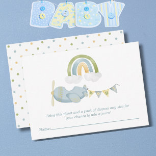 Tarjeta De Recepción Lluvia de pañales para baby shower de Aviones Anti