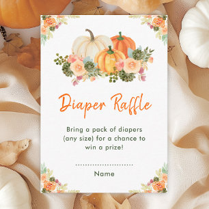 Tarjeta De Recepción Lluvia de pañales para baby shower de calabaza nar