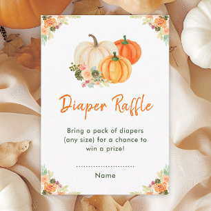 Tarjeta De Recepción Lluvia de pañales para baby shower de calabaza nar