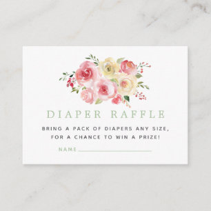 Tarjeta De Recepción Lluvia de pañales para baby shower de Floral Blush
