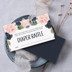 Tarjeta De Recepción Lluvia de pañales para baby shower floral rosa y a