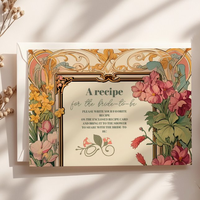 Tarjeta De Recepción Lluvia de Regalos Nupciales con Estilo Art Nouveau (Subido por el creador)