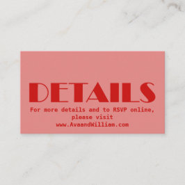Tarjeta De Recepción Lo hacemos - Boda moderno - Detalles