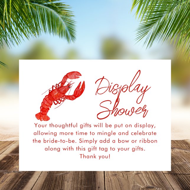 Tarjeta De Recepción Lobster Rojo Beach Display Shower Bridal (Subido por el creador)