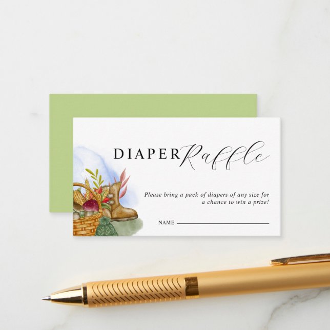 Tarjeta De Recepción Locally Grown Baby Shower Diaper Raffle Tickets (Anverso/Reverso In Situ)