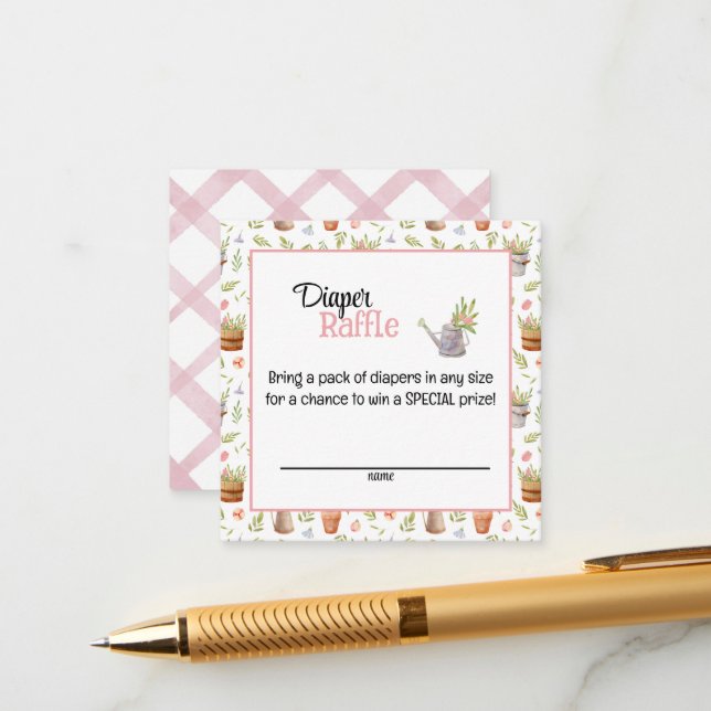 Tarjeta De Recepción Locally Grown Diaper Raffle Card (Anverso/Reverso In Situ)