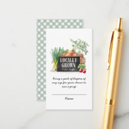 Tarjeta De Recepción Locally Grown Diaper Raffle Tickets Baby Shower