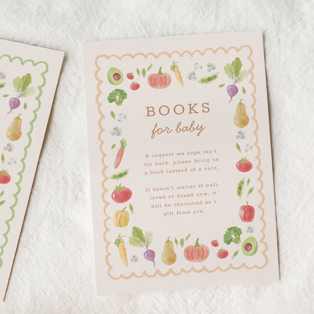 Tarjeta De Recepción Locally Grown Veggies Books for Baby (watercolor vegetables books for baby insert card)