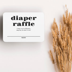 Tarjeta De Recepción Localmente cultivado   Diaper Raffle   Bloque de c