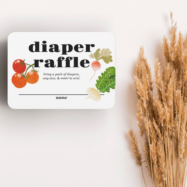 Tarjeta De Recepción Localmente cultivado | Diaper Raffle Insert | Vege (Subido por el creador)