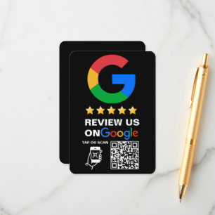 Tarjeta De Recepción Logotipo de Personalizado negro moderno y revisión