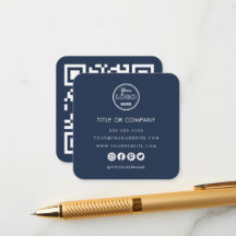 Logotipo profesional minimalista Código Qr Azul ma