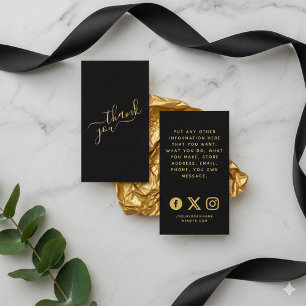 Tarjeta De Recepción Logotipos de medios sociales, orden en negro y oro