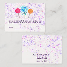 Tarjeta De Recepción Lollipops Candy Land Baby Shower Diaper Rafffle