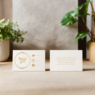 Tarjeta De Recepción Los anillos de oro gracias a la gratitud de los En