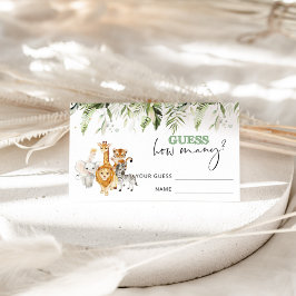 Tarjeta De Recepción Los animales de Safari adivinan cuántos