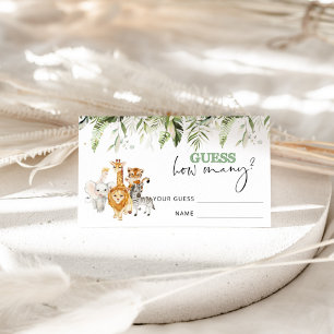 Tarjeta De Recepción Los animales de Safari adivinan cuántos