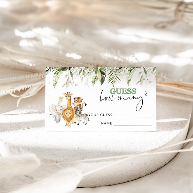 Tarjeta De Recepción Los animales de Safari adivinan cuántos (Subido por el creador)
