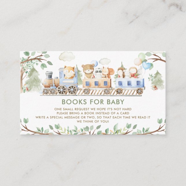 Tarjeta De Recepción Los animales de Woodland entrenan libros de vegeta (Anverso)