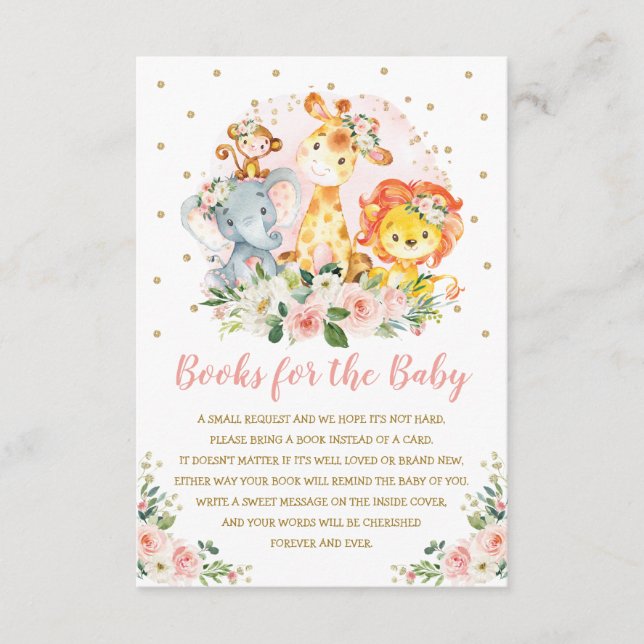 Tarjeta De Recepción Los animales salvajes de Baby Shower de la jungla  (Anverso)