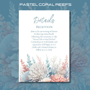 Tarjeta De Recepción Los arrecifes de coral pastel-detalles de la boda 