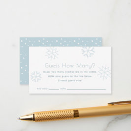Tarjeta De Recepción Los copos de nieve azules adivinan cuántos juegos 