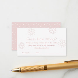 Tarjeta De Recepción Los copos de nieve rosados adivinan cuántos juegos
