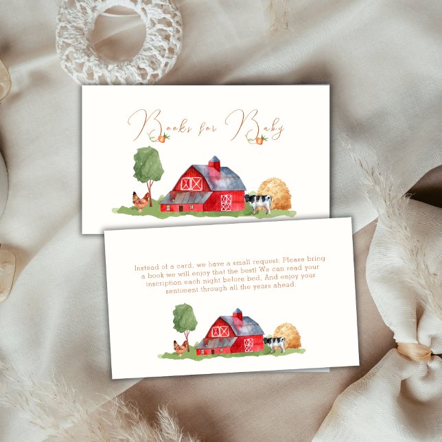 Tarjeta De Recepción Los Cultivadores Comercializan Libros De Barnyard  (Cute Farmers Market Barnyard Books For Baby Shower Enclosure Card)