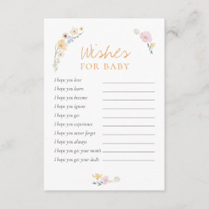 Tarjeta De Recepción Los deseos del Boho Pastel para Baby Shower