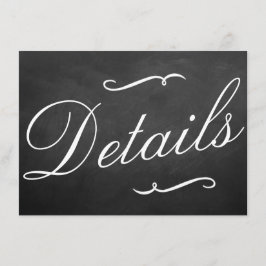 Tarjeta De Recepción Los Detalles de la Colección de Pizarra de Boda Th