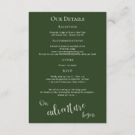 Tarjeta De Recepción Los detalles de nuestro comienzo de aventura en un