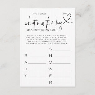 Tarjeta De Recepción Los juegos de Baby Shower conjeturan cuál está en
