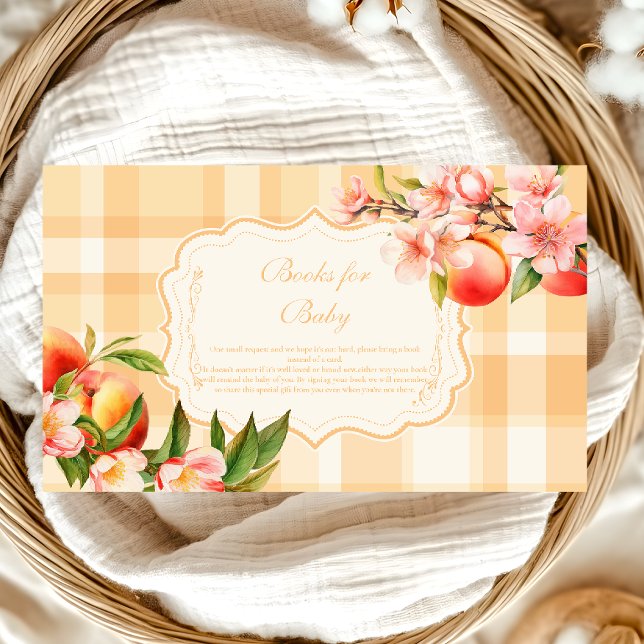 Tarjeta De Recepción Los libros de Baby Shower de dulces como melocotón (Subido por el creador)