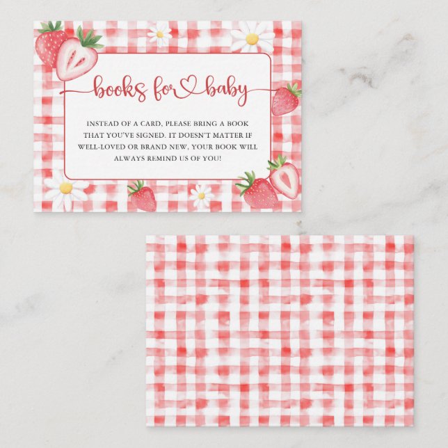 Tarjeta De Recepción Los libros de fresas de Meadow de moda para Baby S (Anverso / Reverso)