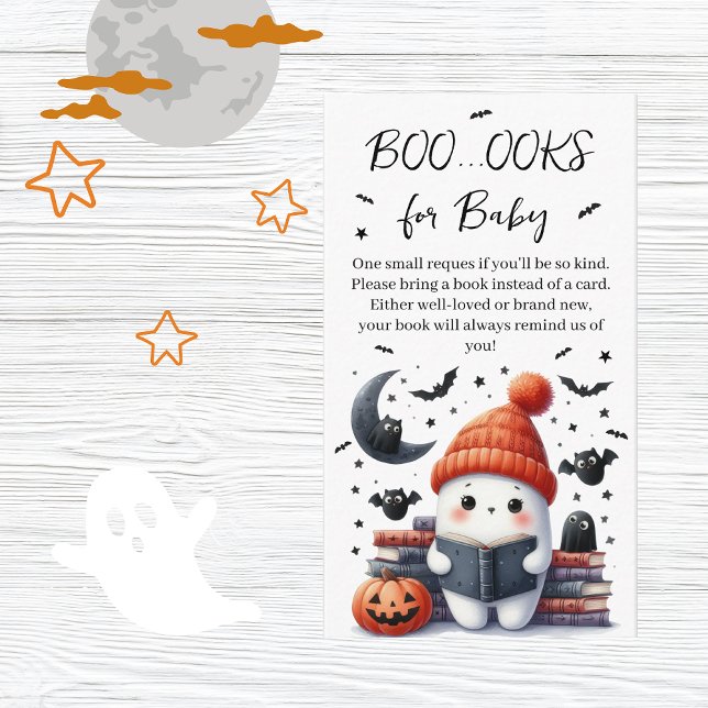 Tarjeta De Recepción Los libros de Halloween solicitan Baby Shower retr (Subido por el creador)