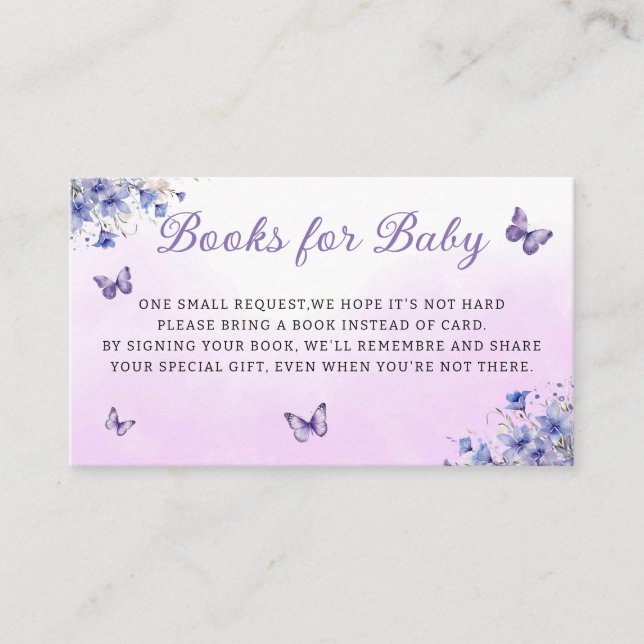 Tarjeta De Recepción Los libros modernos y lindos de mariposa púrpura p (Anverso)