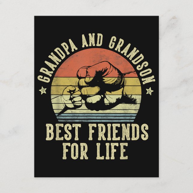 Tarjeta De Recepción Los mejores amigos del abuelo por vida divertidos  (Anverso)