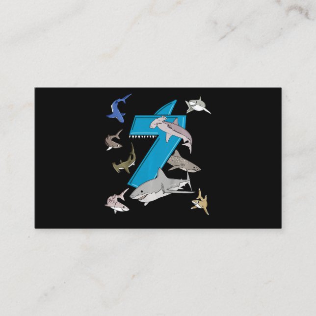 Tarjeta De Recepción Los niños 7 años niños Tiburón blanco tiburón (Anverso)