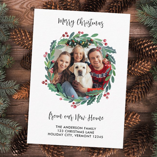 Tarjeta De Recepción Los nuevos Navidades de Wreath se mueven (Subido por el creador)