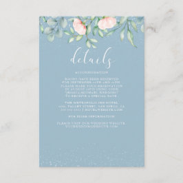 Tarjeta De Recepción Los Rosas de Green Peach Dusty Blue Boda Detalles