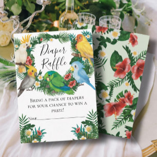 Tarjeta De Recepción Lotería de pañal para loros exóticos tropicales li