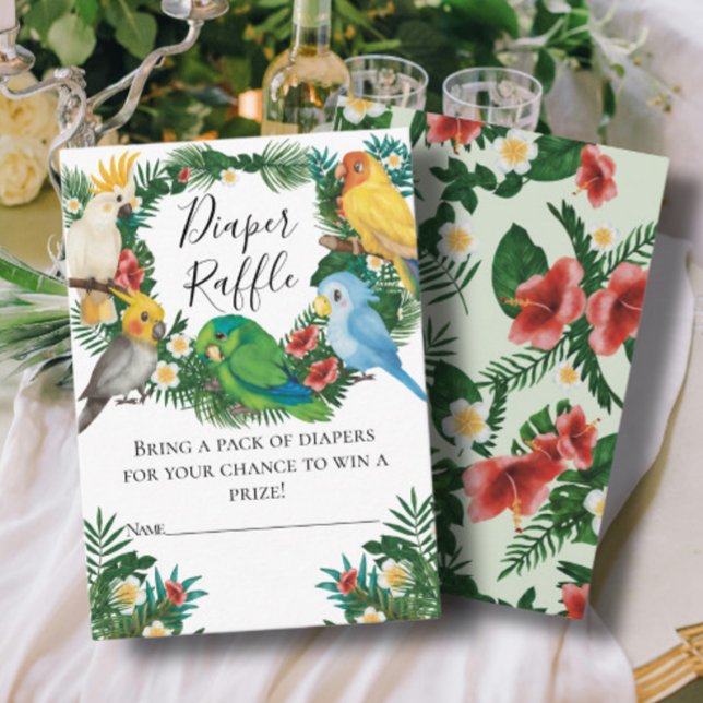 Tarjeta De Recepción Lotería de pañal para loros exóticos tropicales li (Subido por el creador)