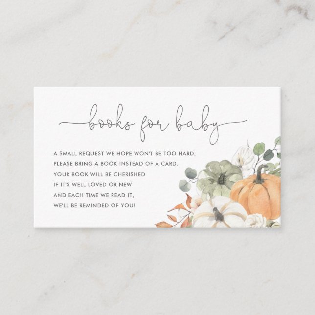 Tarjeta De Recepción Lotes de calabaza para bebé (Anverso)