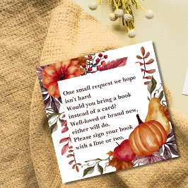 Tarjeta De Recepción Lotes Florales De Calabaza Caída Para Bebés